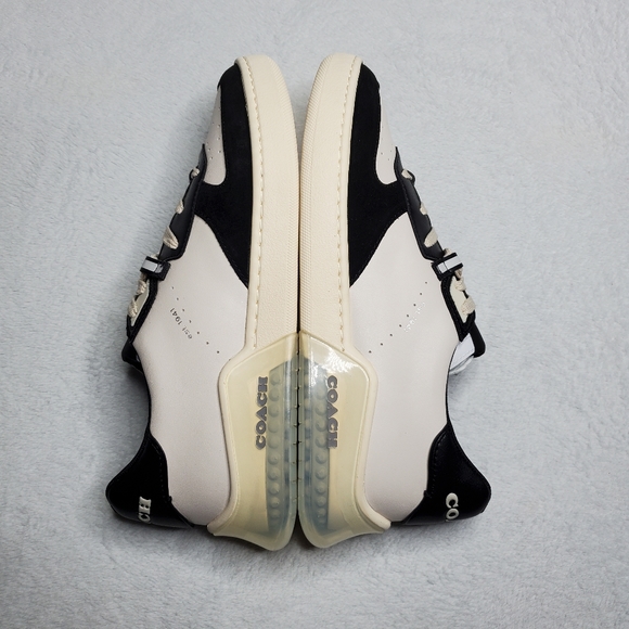 Coach Citysole Court Black & White Suede Leather Low Top Sneakers - Picture 8 of 13